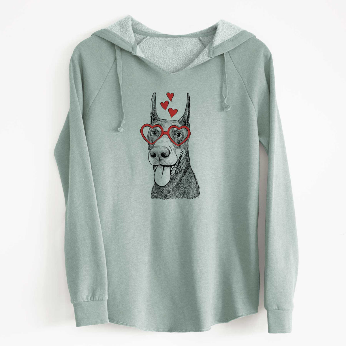 Valentine Happy Sunny the Doberman Pinscher - Cali Wave Hooded Sweatshirt