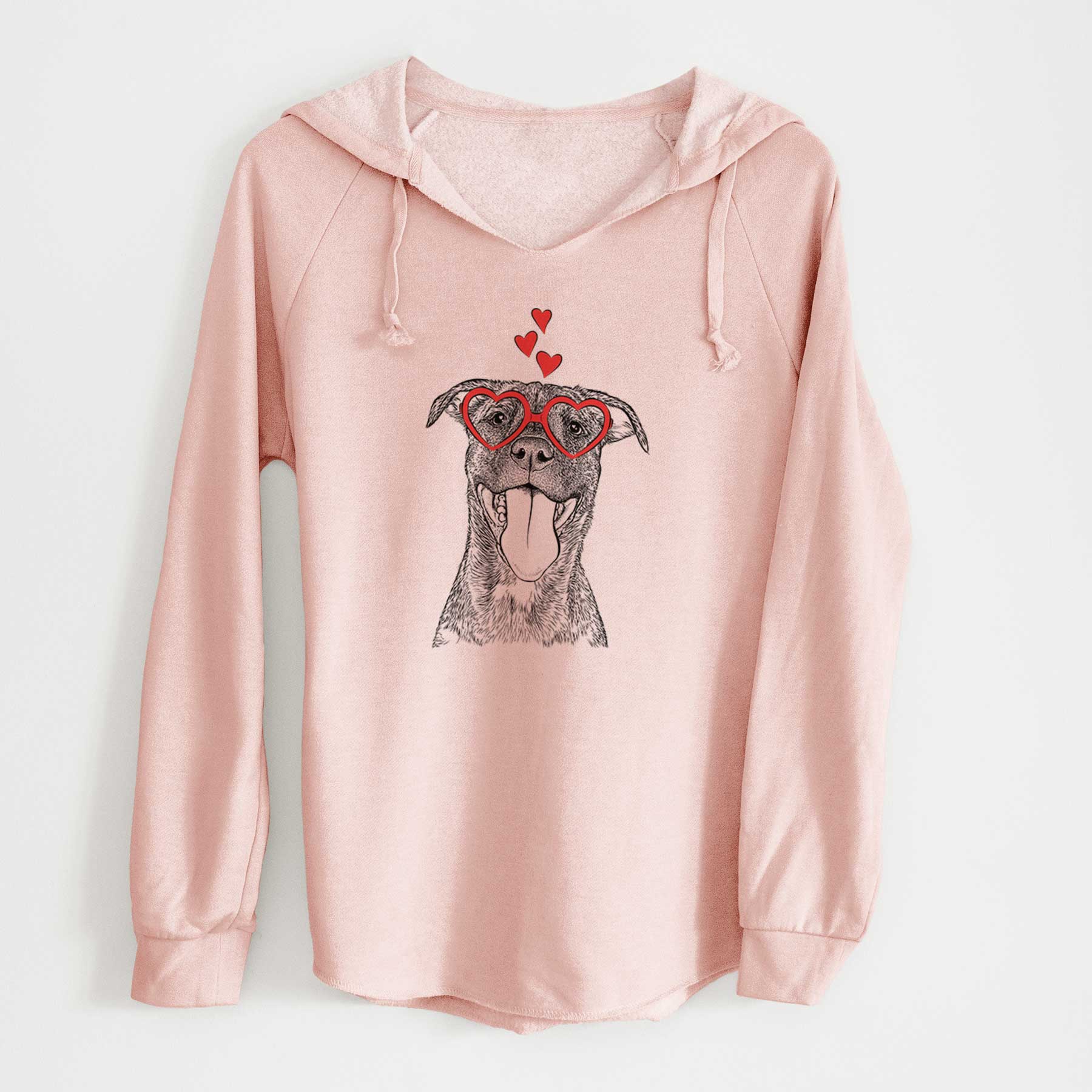 Valentine Harley the Pitbull Mix - Cali Wave Hooded Sweatshirt