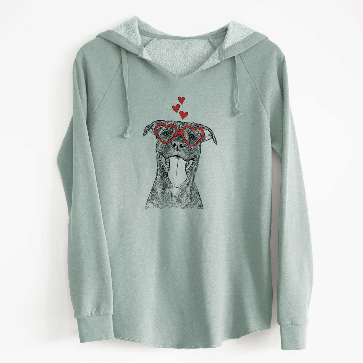 Valentine Harley the Pitbull Mix - Cali Wave Hooded Sweatshirt