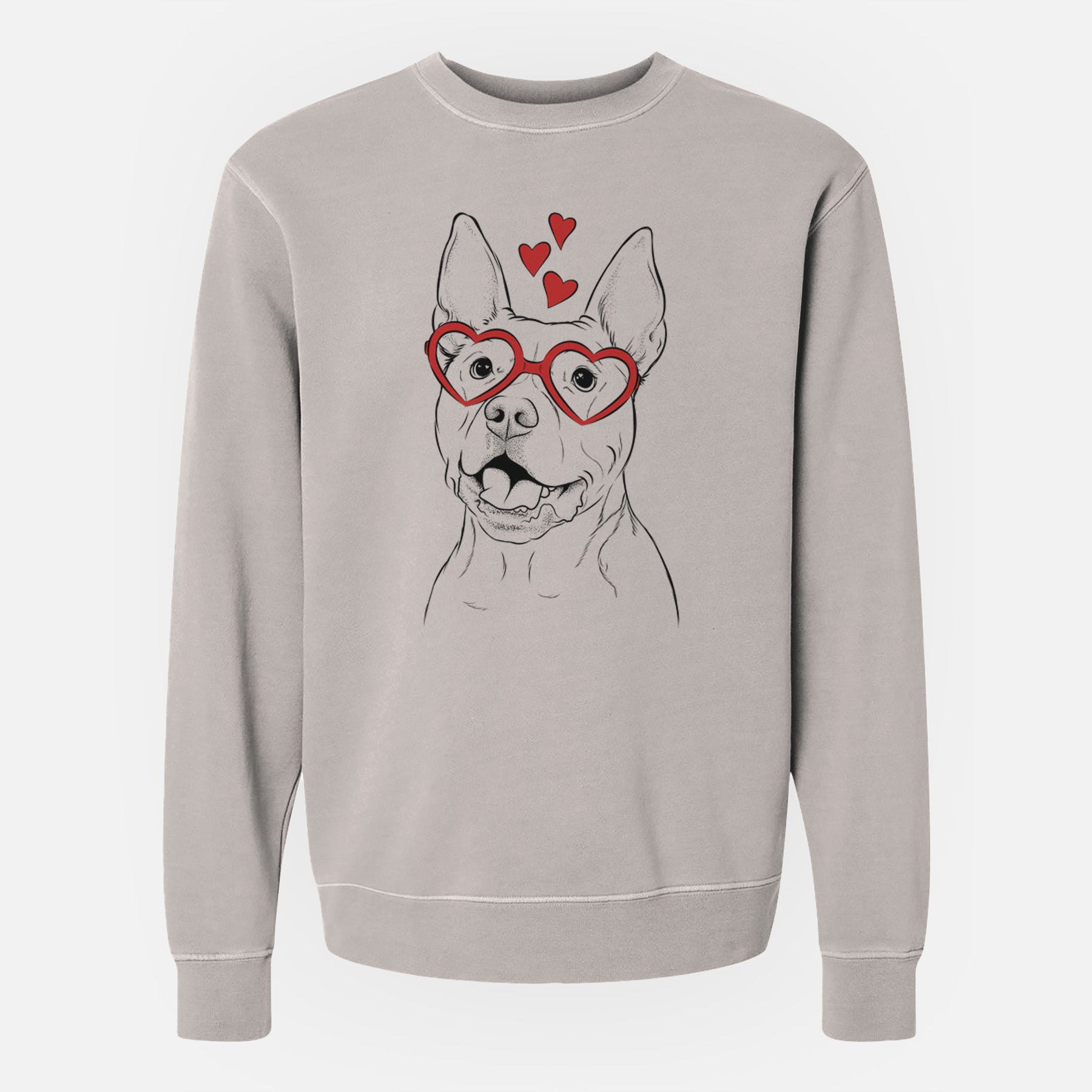 Valentine Harley the Pitbull - Unisex Pigment Dyed Crew Sweatshirt