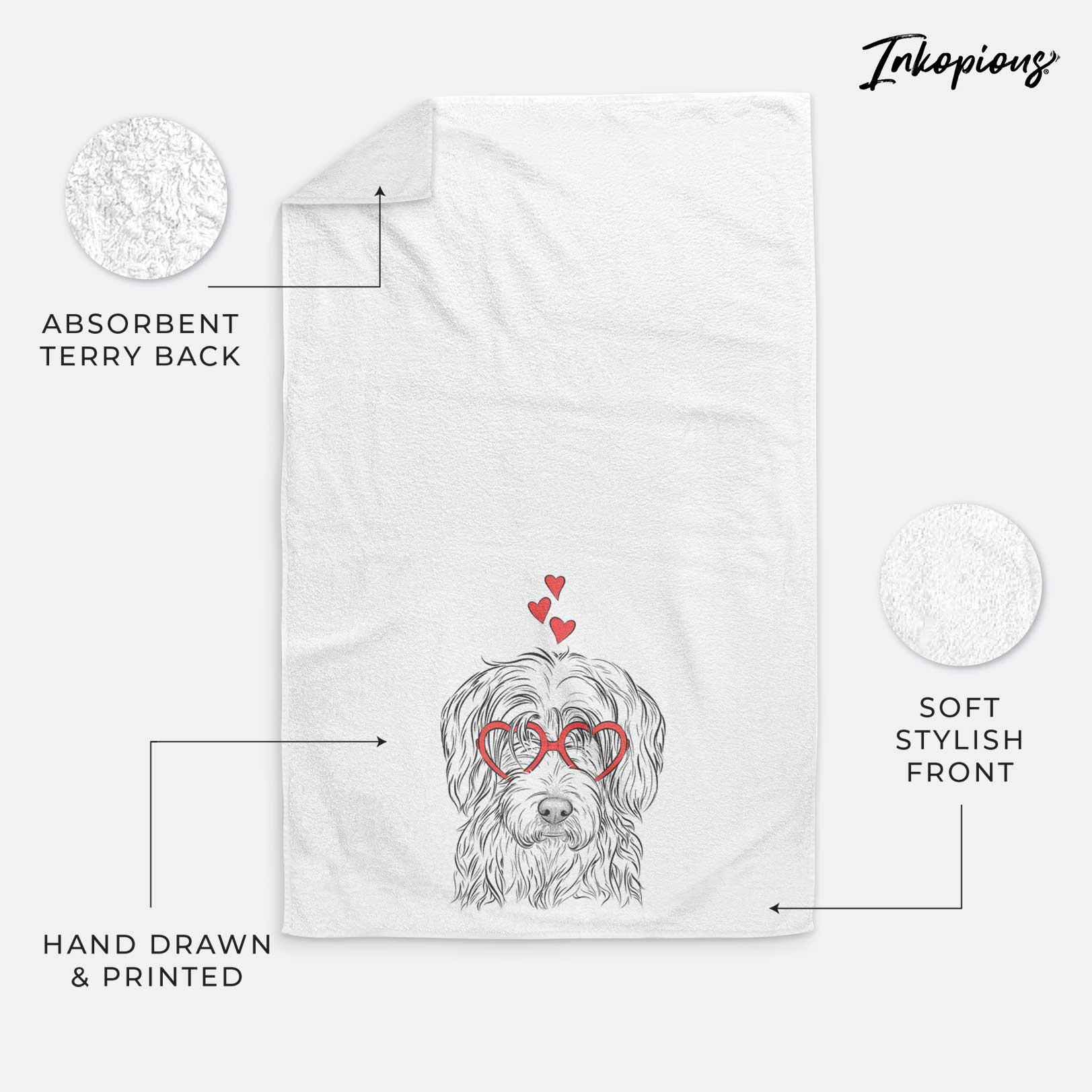 Harry the Mixed Breed Decorative Hand Towel