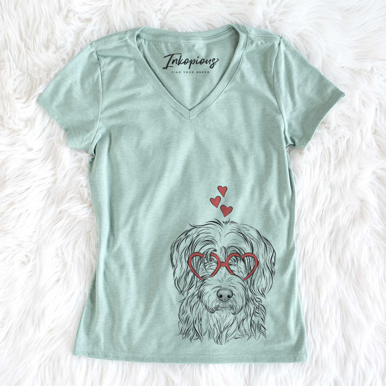 Valentine Harry the Mixed Breed - Women's V-neck Shirt