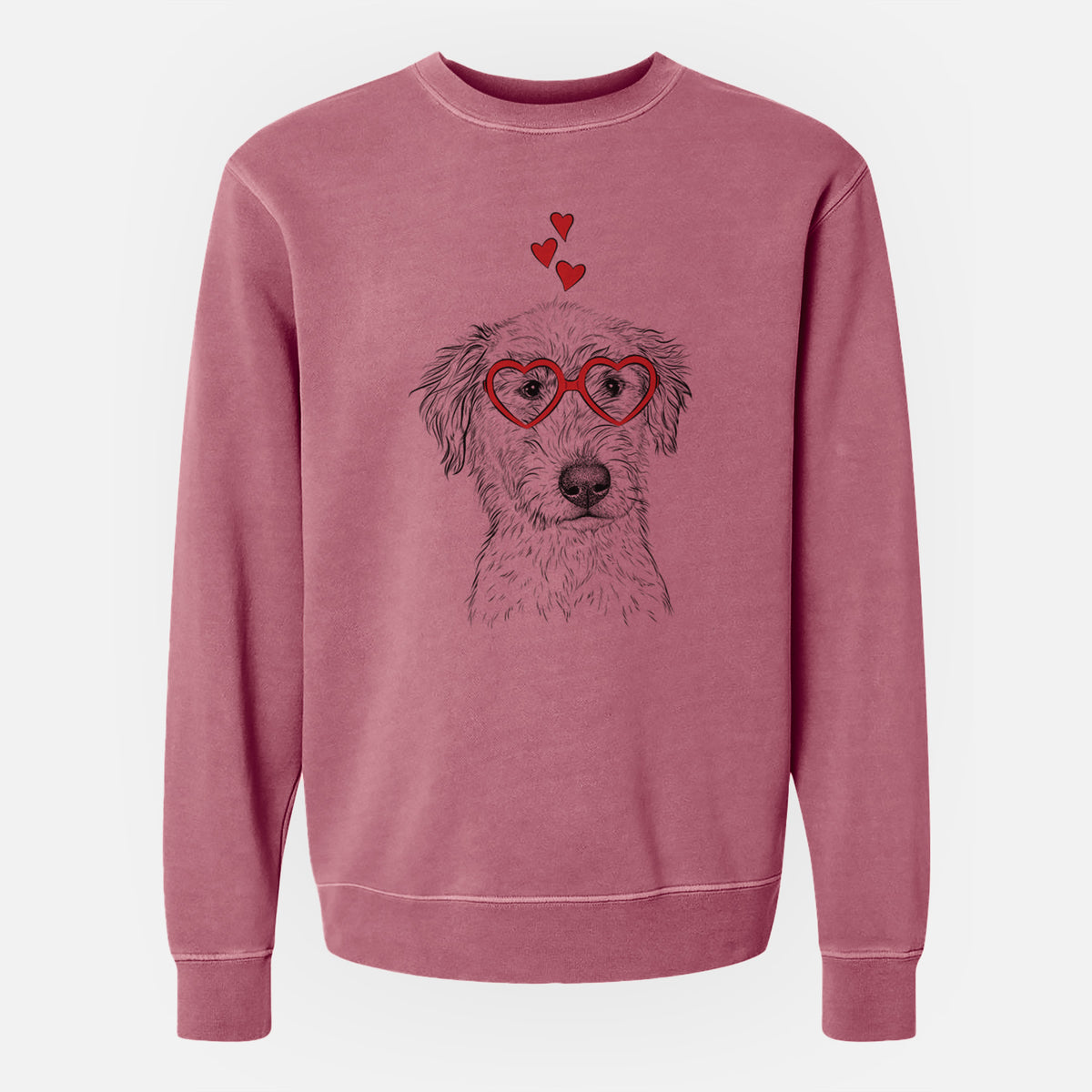 Valentine Harry the Mixed Breed Puppy - Unisex Pigment Dyed Crew Sweatshirt