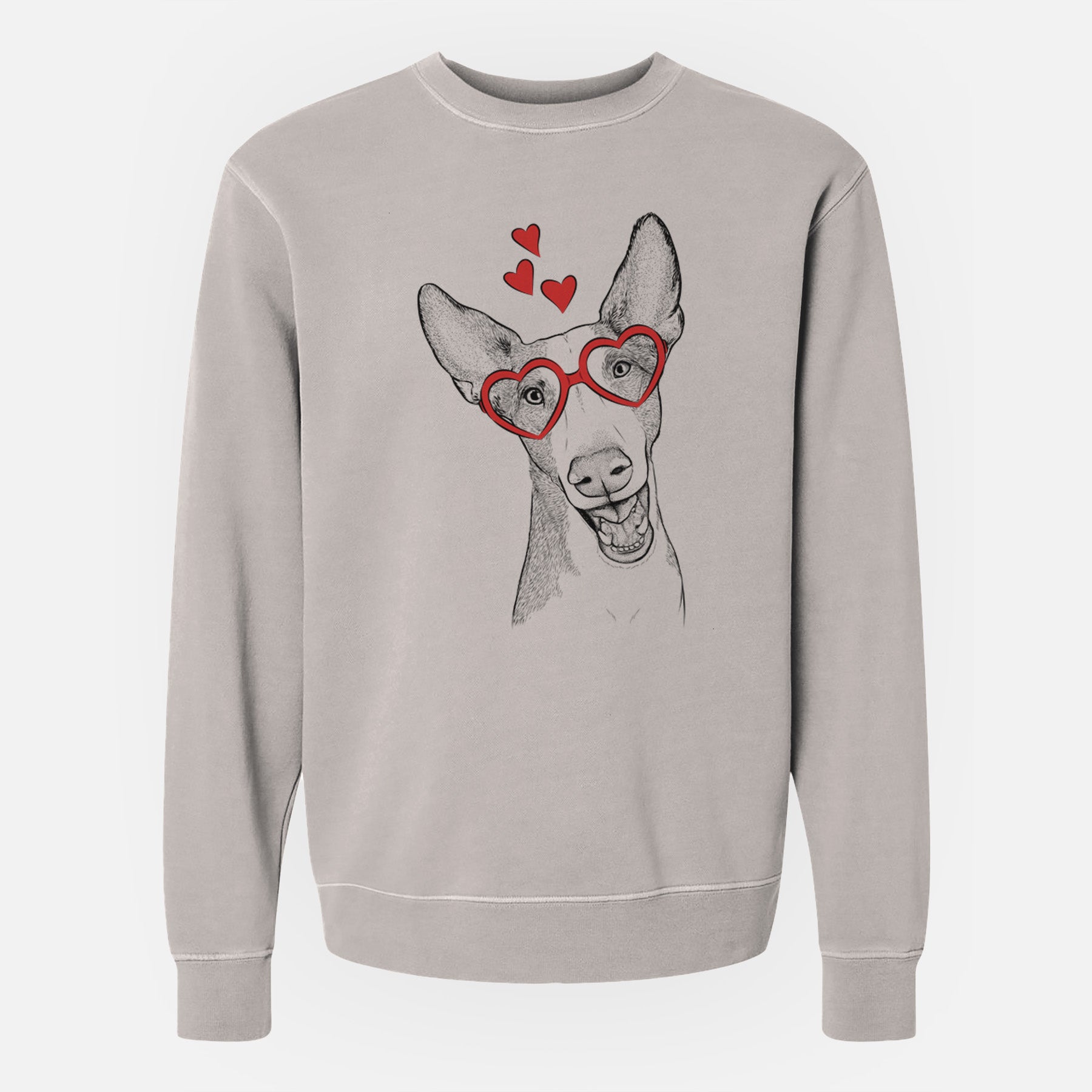 Valentine Havok the Ibizan Hound - Unisex Pigment Dyed Crew Sweatshirt