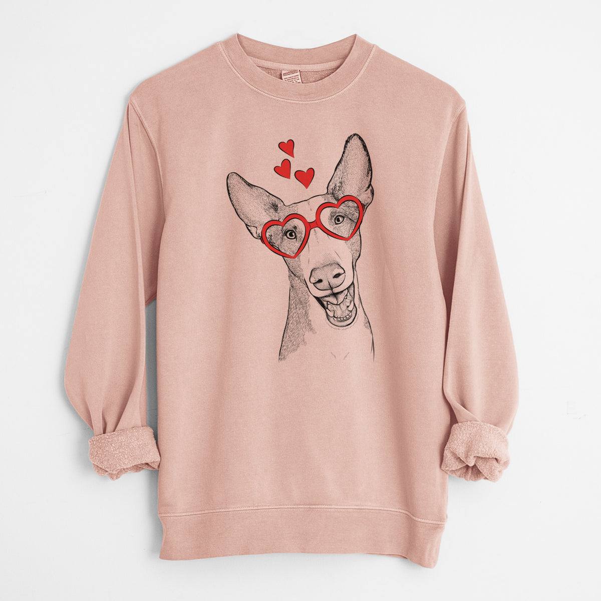 Valentine Havok the Ibizan Hound - Unisex Pigment Dyed Crew Sweatshirt