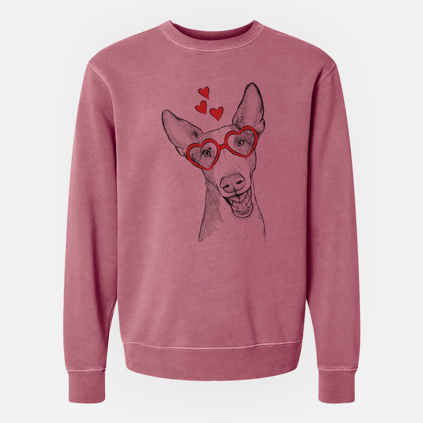 Valentine Havok the Ibizan Hound - Unisex Pigment Dyed Crew Sweatshirt