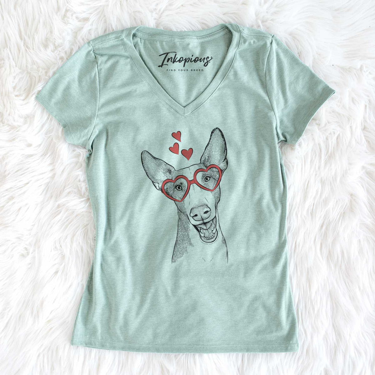 Valentine Havok the Ibizan Hound - Women's V-neck Shirt