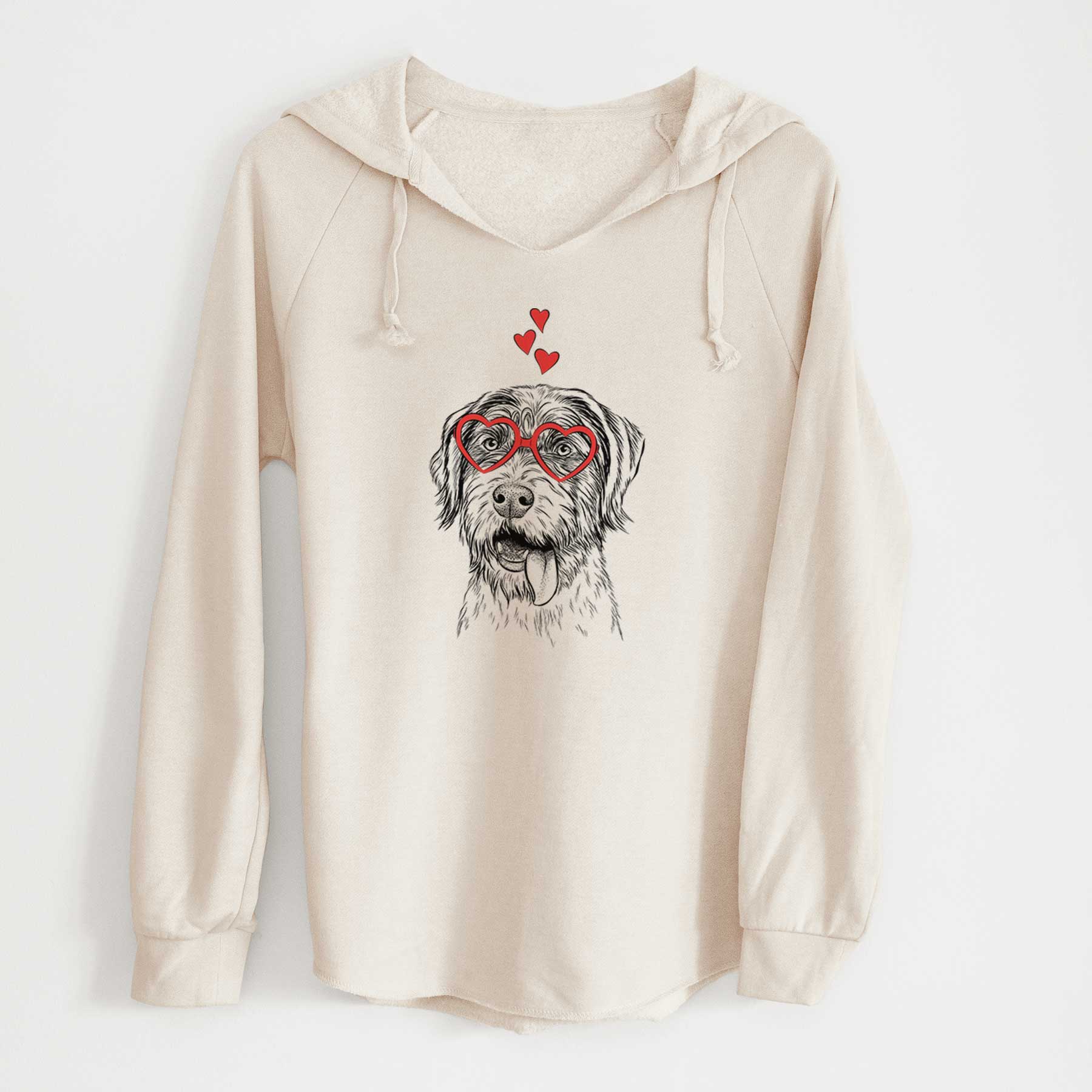Valentine Hazel the German Wirehaired Pointer Mix - Cali Wave Hooded Sweatshirt