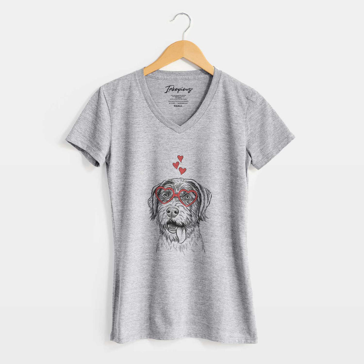 Valentine Hazel the German Wirehaired Pointer Mix - Women's V-neck Shirt