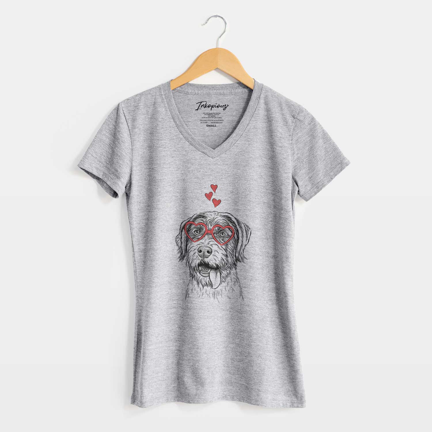 Valentine Hazel the German Wirehaired Pointer Mix - Women's V-neck Shirt