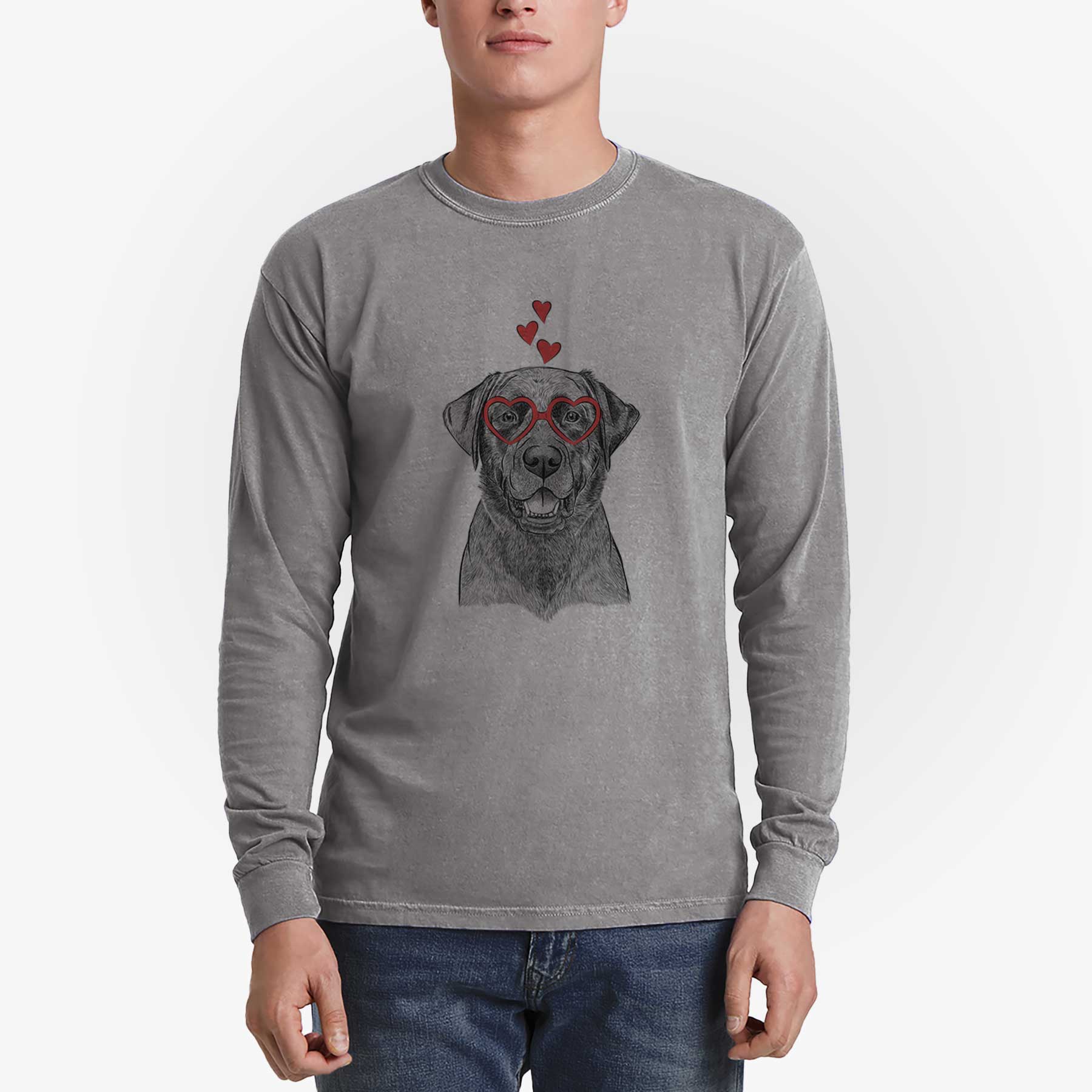 Valentine Heath the Black Lab - Heavyweight 100% Cotton Long Sleeve