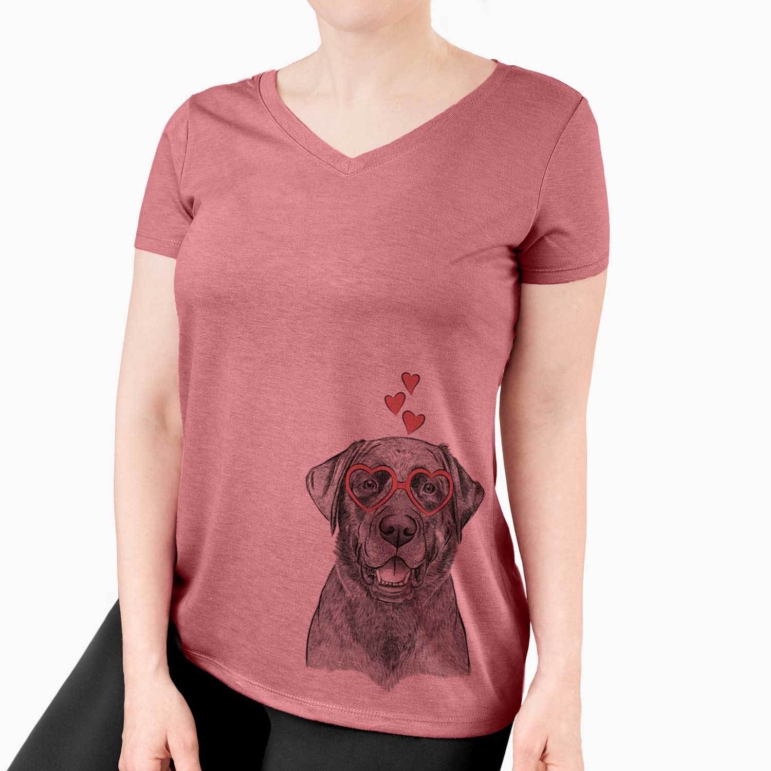 Valentine Heath the Black Lab - Women's V-neck Shirt