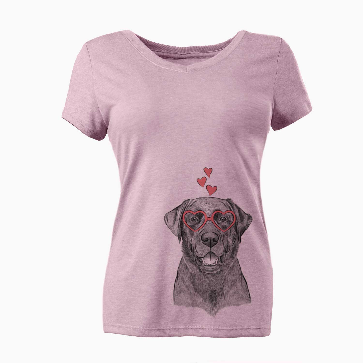 Valentine Heath the Black Lab - Women's V-neck Shirt