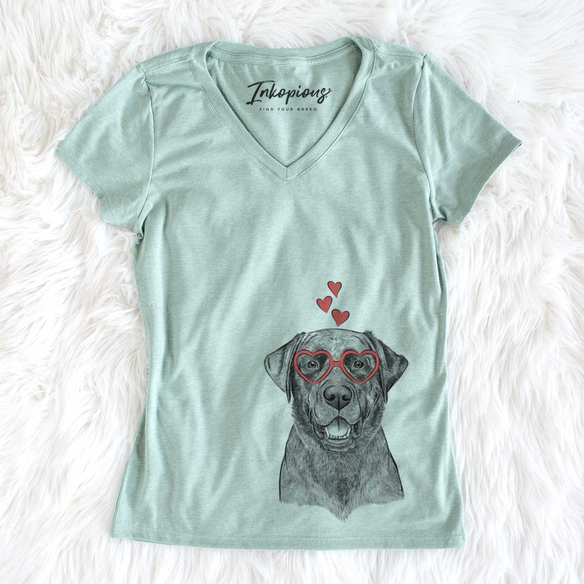 Valentine Heath the Black Lab - Women&#39;s V-neck Shirt