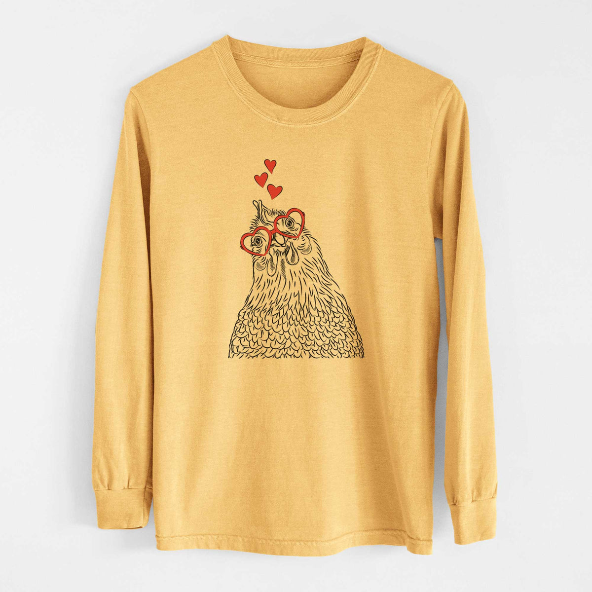Valentine Henrietta the Chicken - Heavyweight 100% Cotton Long Sleeve