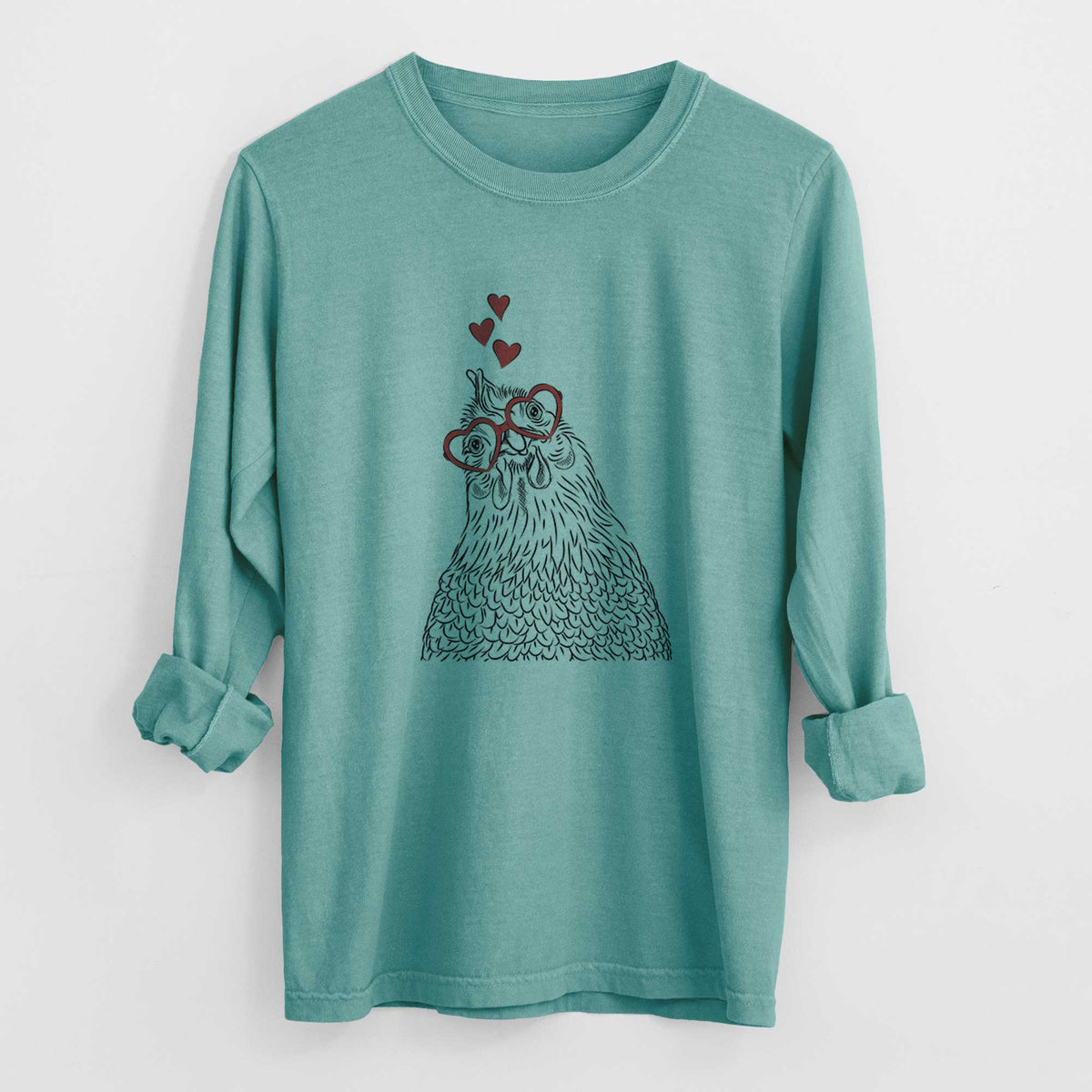 Valentine Henrietta the Chicken - Heavyweight 100% Cotton Long Sleeve