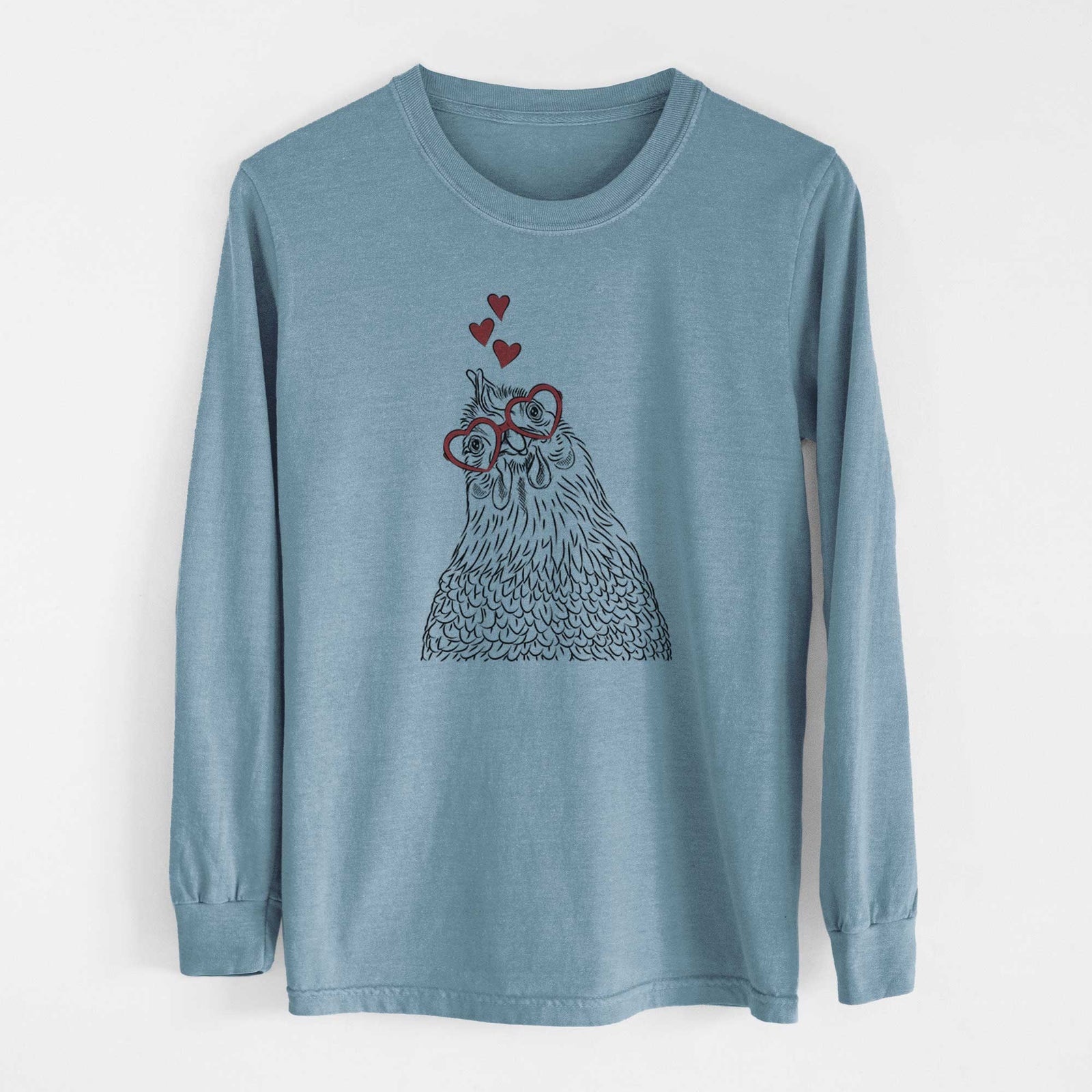 Valentine Henrietta the Chicken - Heavyweight 100% Cotton Long Sleeve