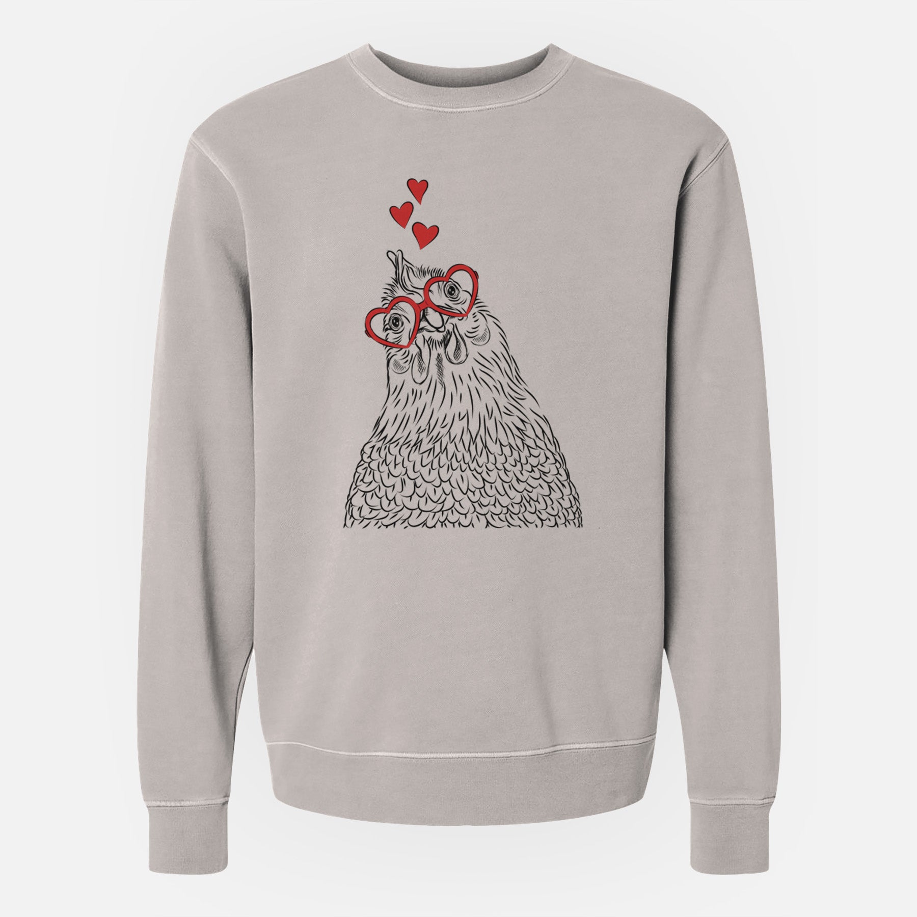 Valentine Henrietta the Chicken - Unisex Pigment Dyed Crew Sweatshirt