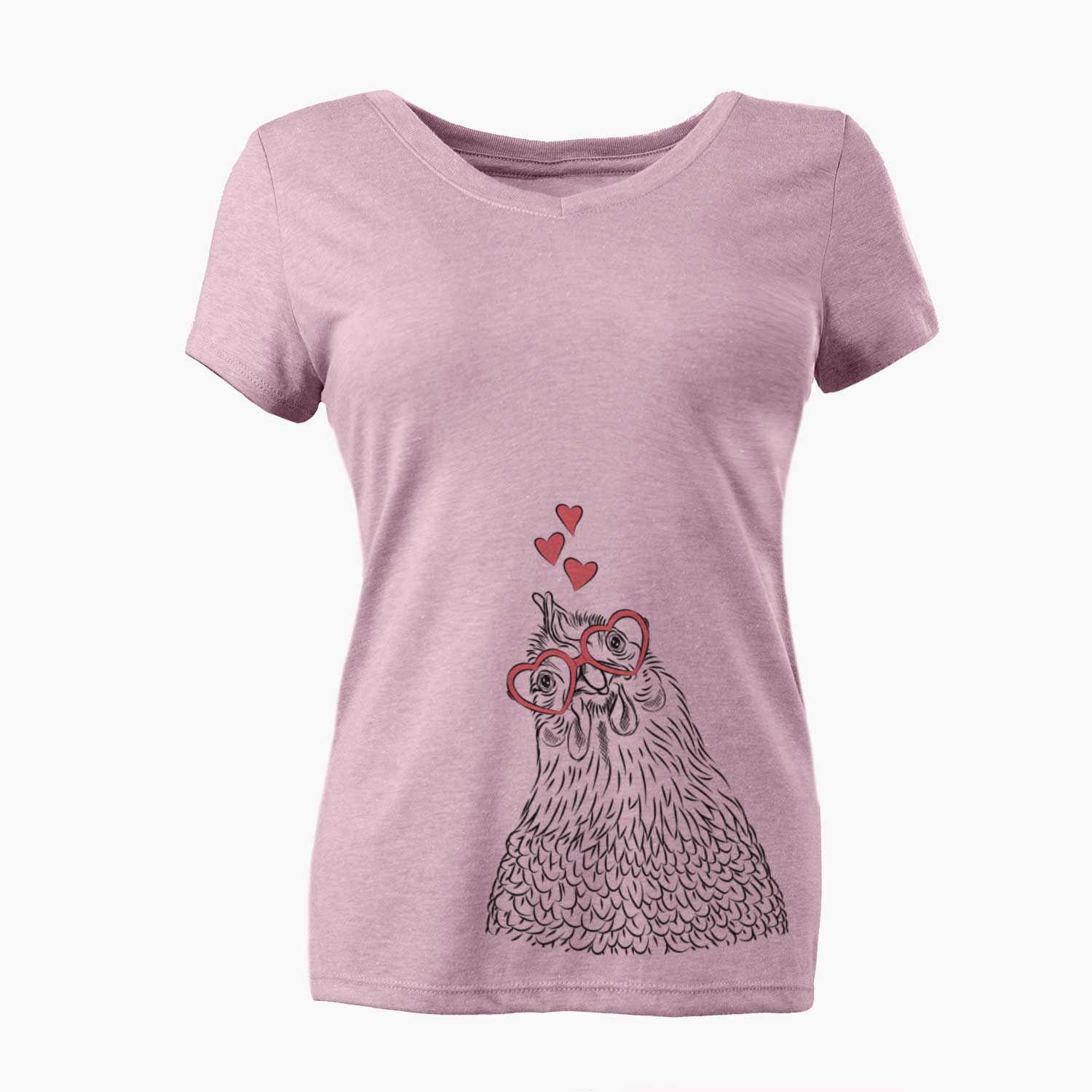 Valentine Henrietta the Chicken - Women's V-neck Shirt