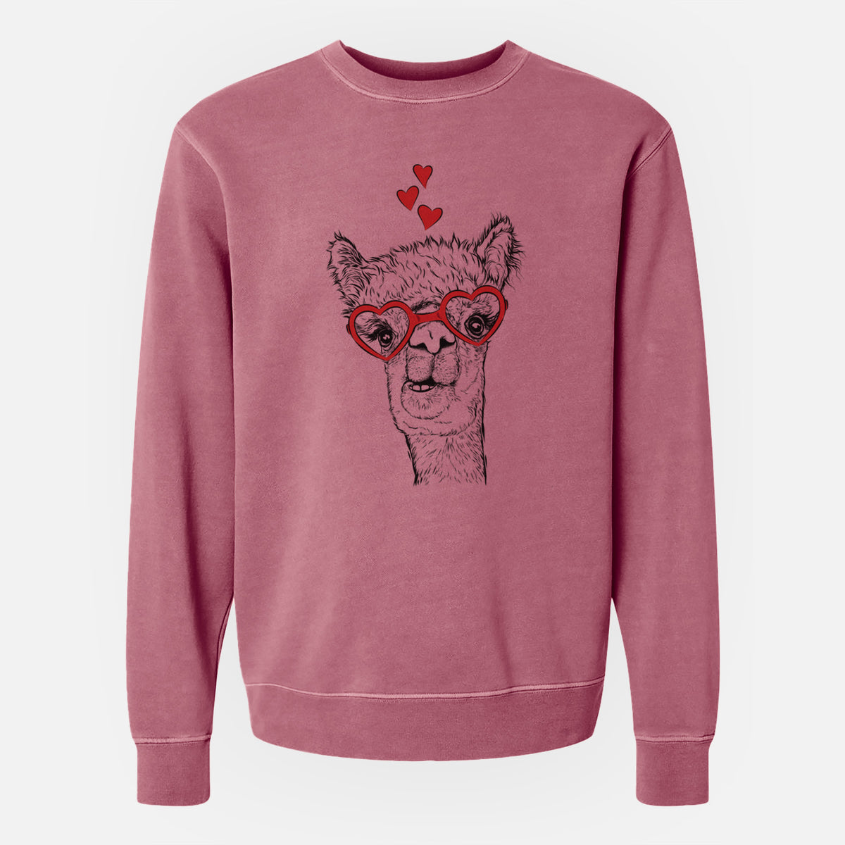 Valentine Henry the Alpaca - Unisex Pigment Dyed Crew Sweatshirt