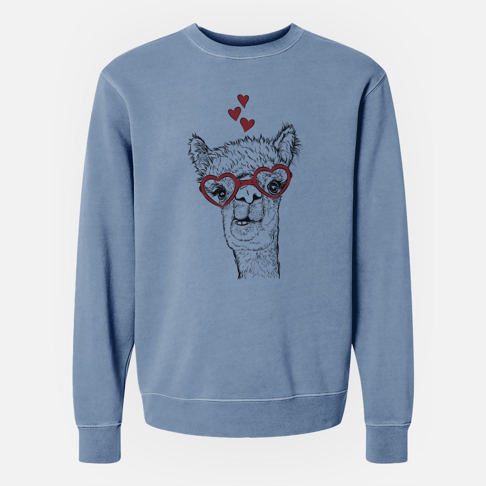 Valentine Henry the Alpaca - Unisex Pigment Dyed Crew Sweatshirt