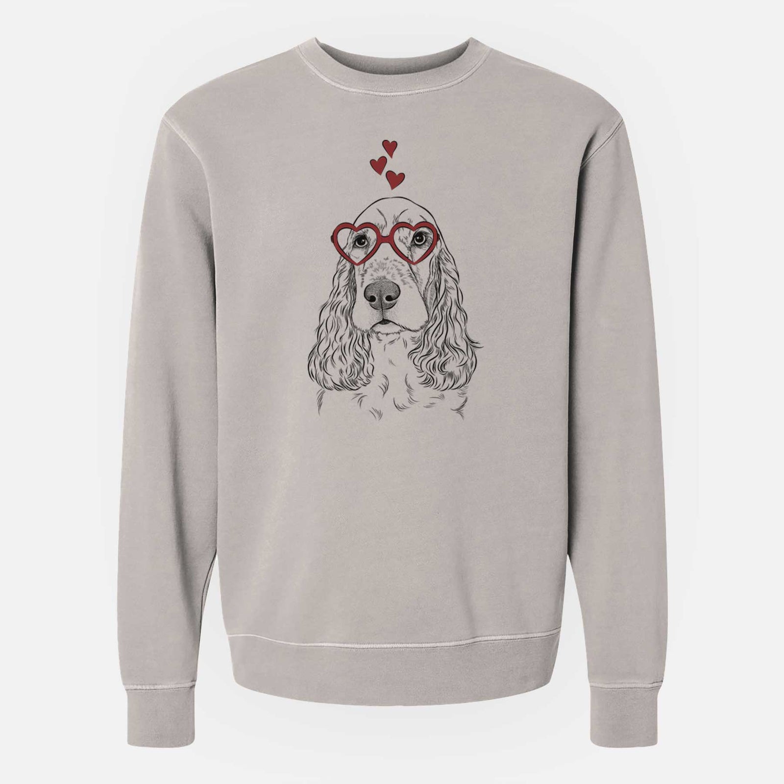 Valentine Henry the English Cocker Spaniel - Unisex Pigment Dyed Crew Sweatshirt