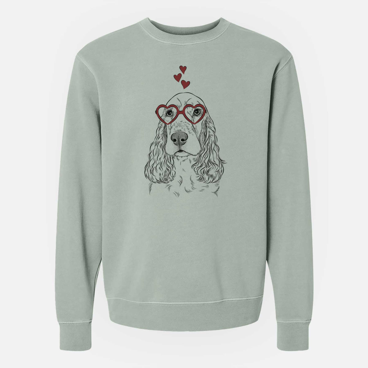 Valentine Henry the English Cocker Spaniel - Unisex Pigment Dyed Crew Sweatshirt