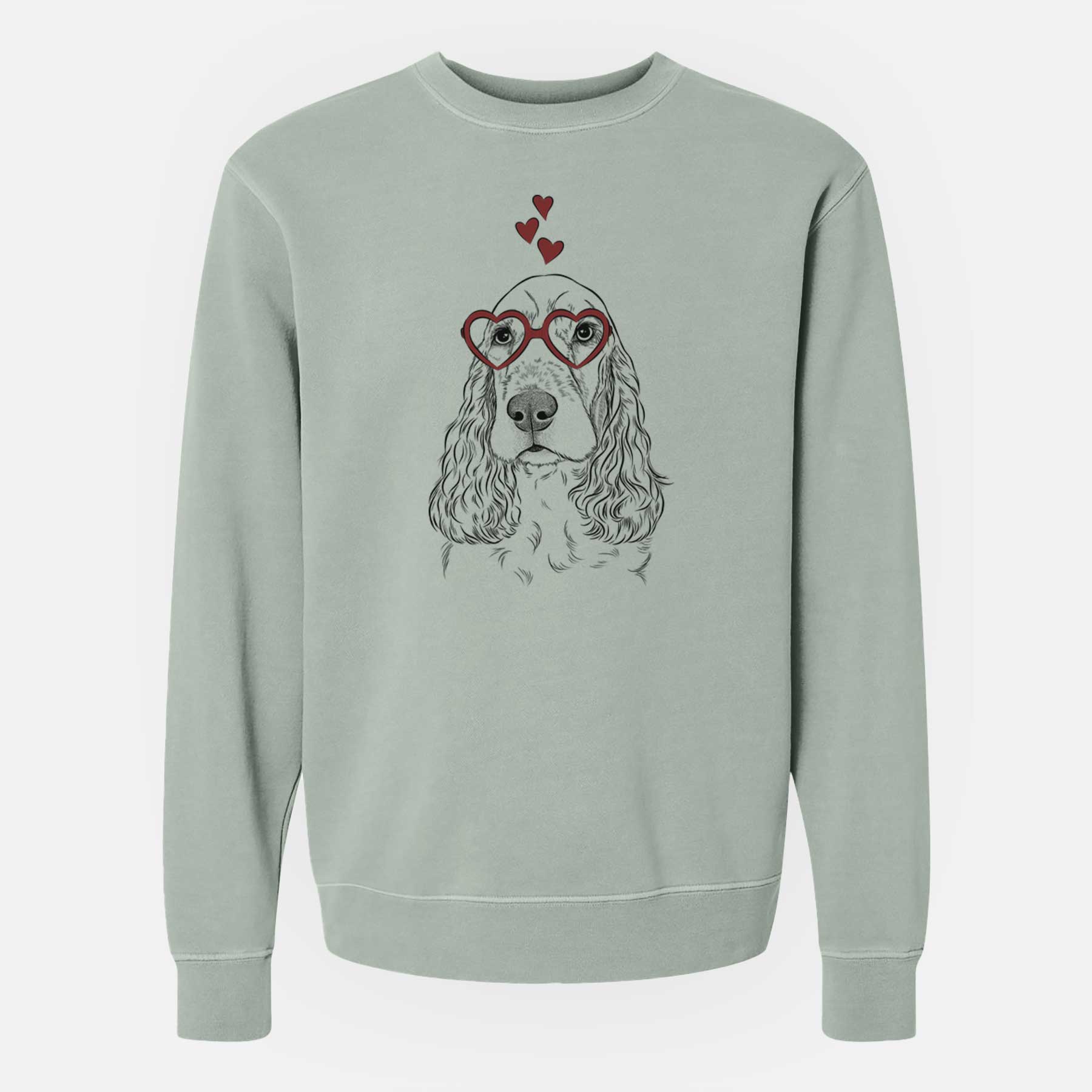 Valentine Henry the English Cocker Spaniel - Unisex Pigment Dyed Crew Sweatshirt