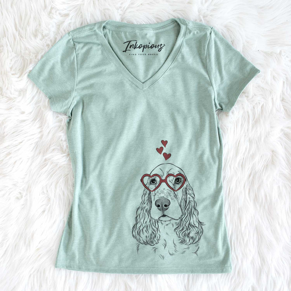 Valentine Henry the English Cocker Spaniel - Women&#39;s V-neck Shirt