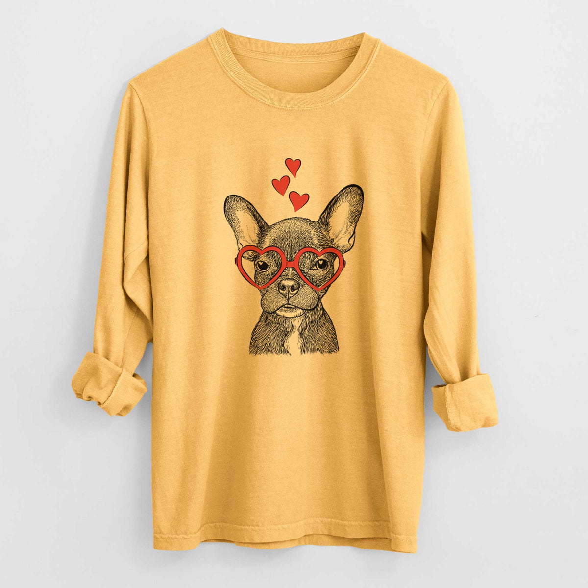 Valentine Henry the French Bulldog - Heavyweight 100% Cotton Long Sleeve