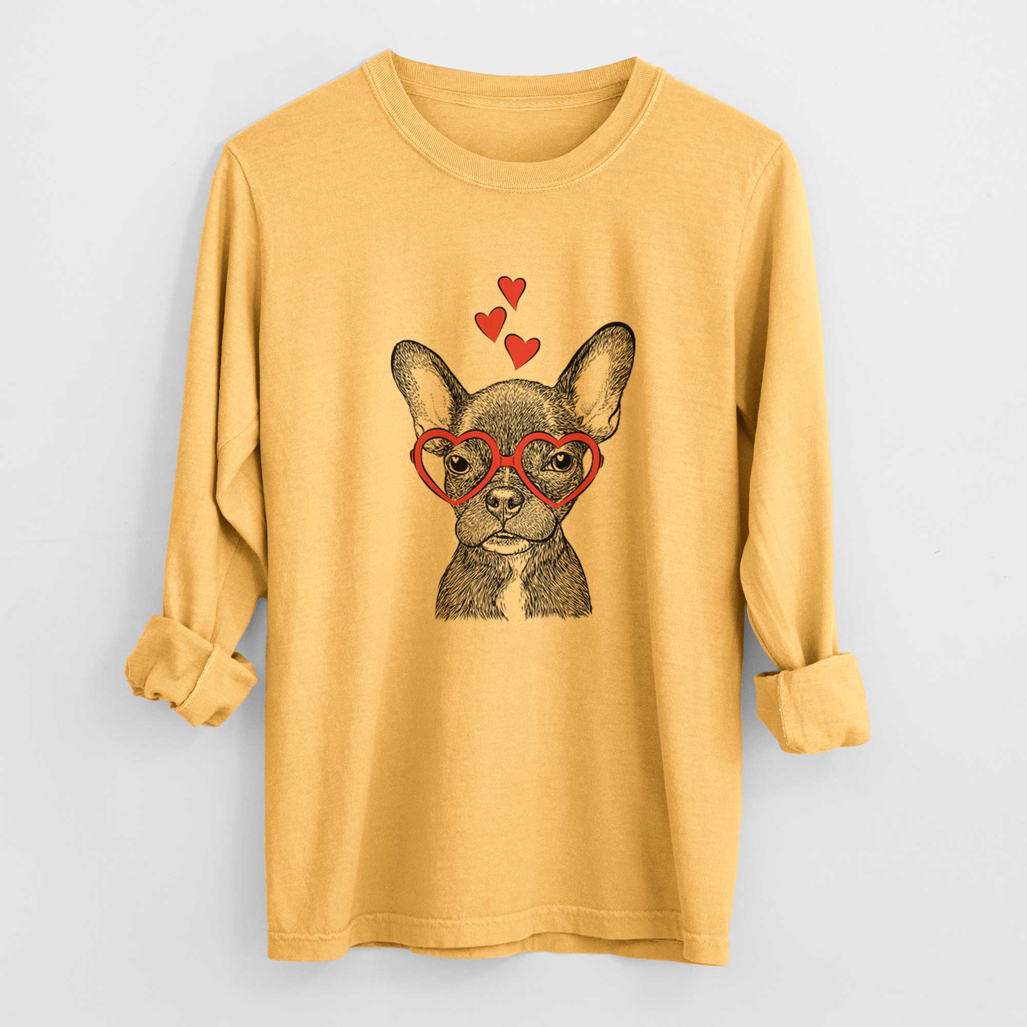 Valentine Henry the French Bulldog - Heavyweight 100% Cotton Long Sleeve