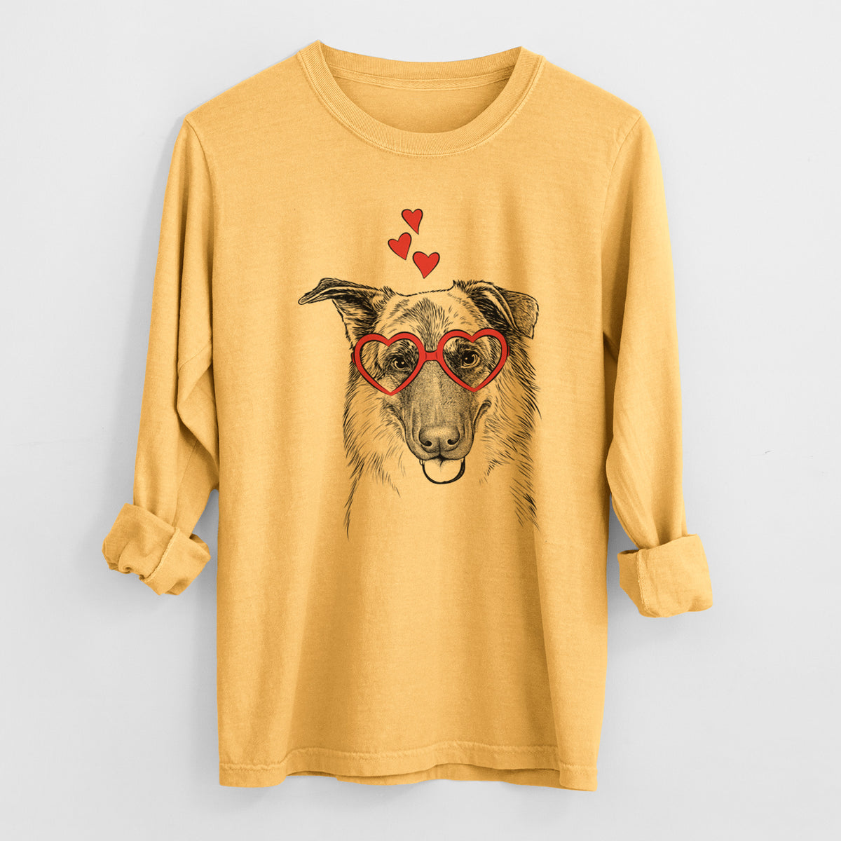 Valentine Henry the German Shepherd - Heavyweight 100% Cotton Long Sleeve