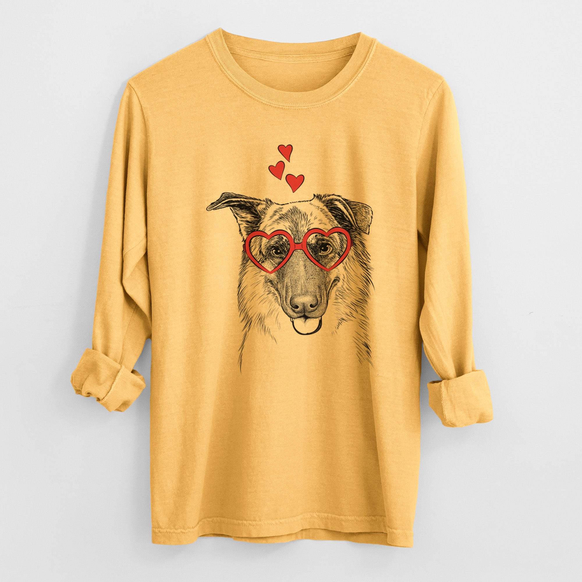 Valentine Henry the German Shepherd - Heavyweight 100% Cotton Long Sleeve