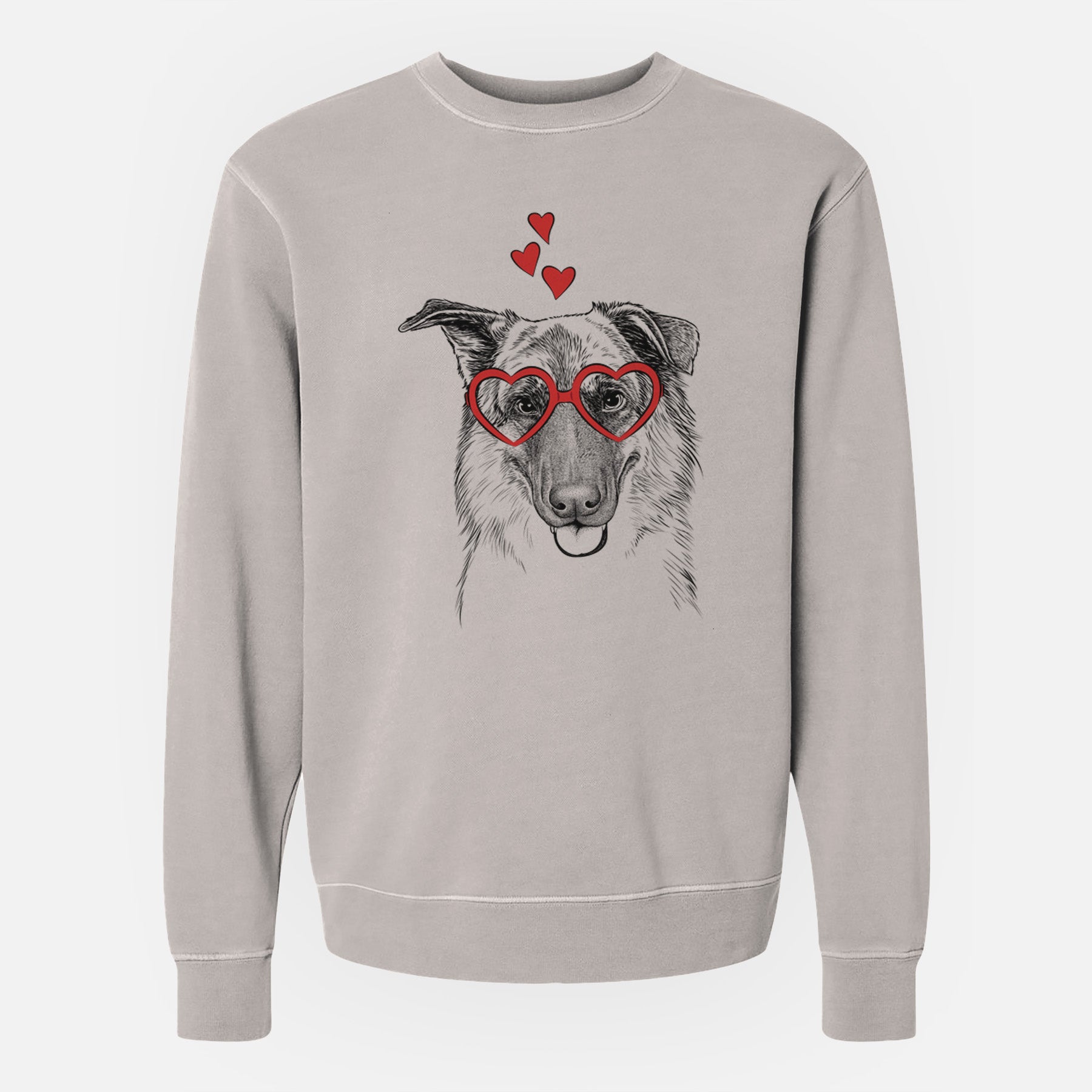 Valentine Henry the German Shepherd - Unisex Pigment Dyed Crew Sweatshirt