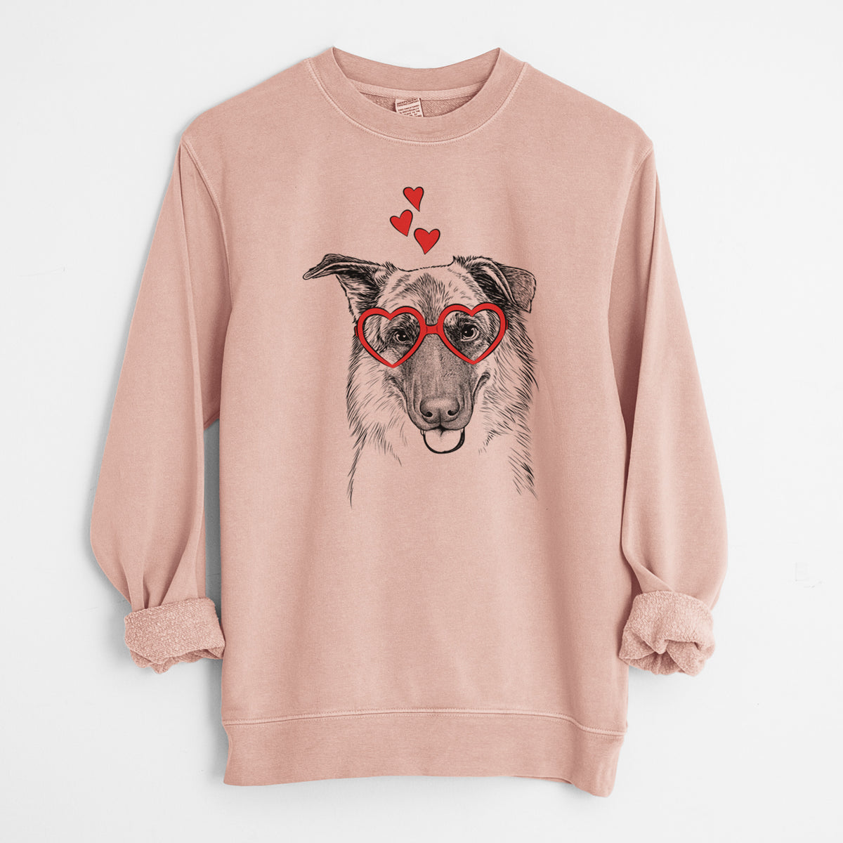 Valentine Henry the German Shepherd - Unisex Pigment Dyed Crew Sweatshirt