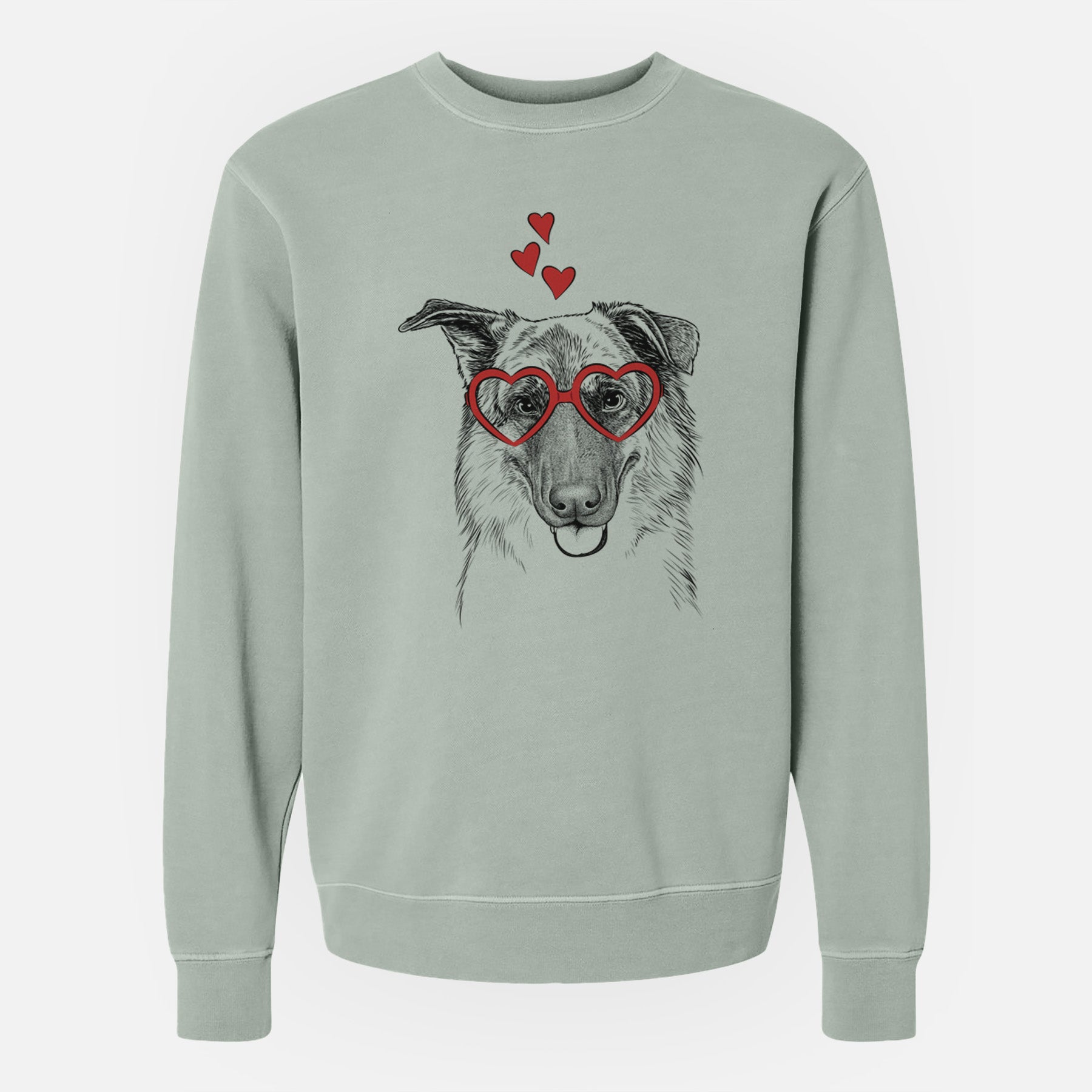 Valentine Henry the German Shepherd - Unisex Pigment Dyed Crew Sweatshirt