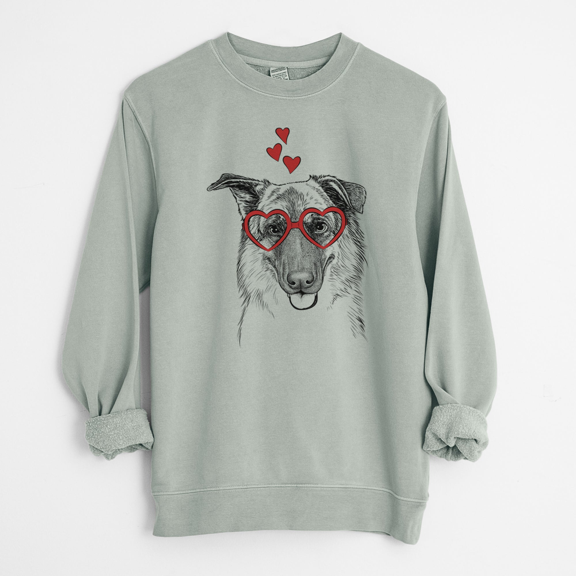 Valentine Henry the German Shepherd - Unisex Pigment Dyed Crew Sweatshirt