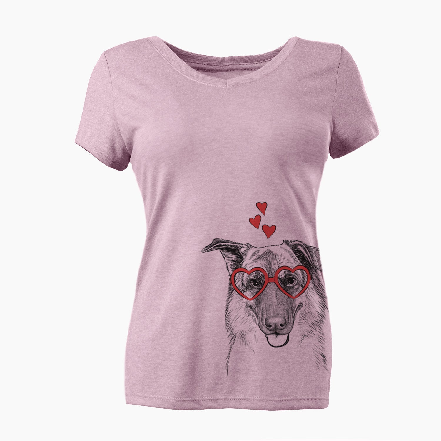 Valentine Henry the German Shepherd - Women's Perfect V-neck Shirt