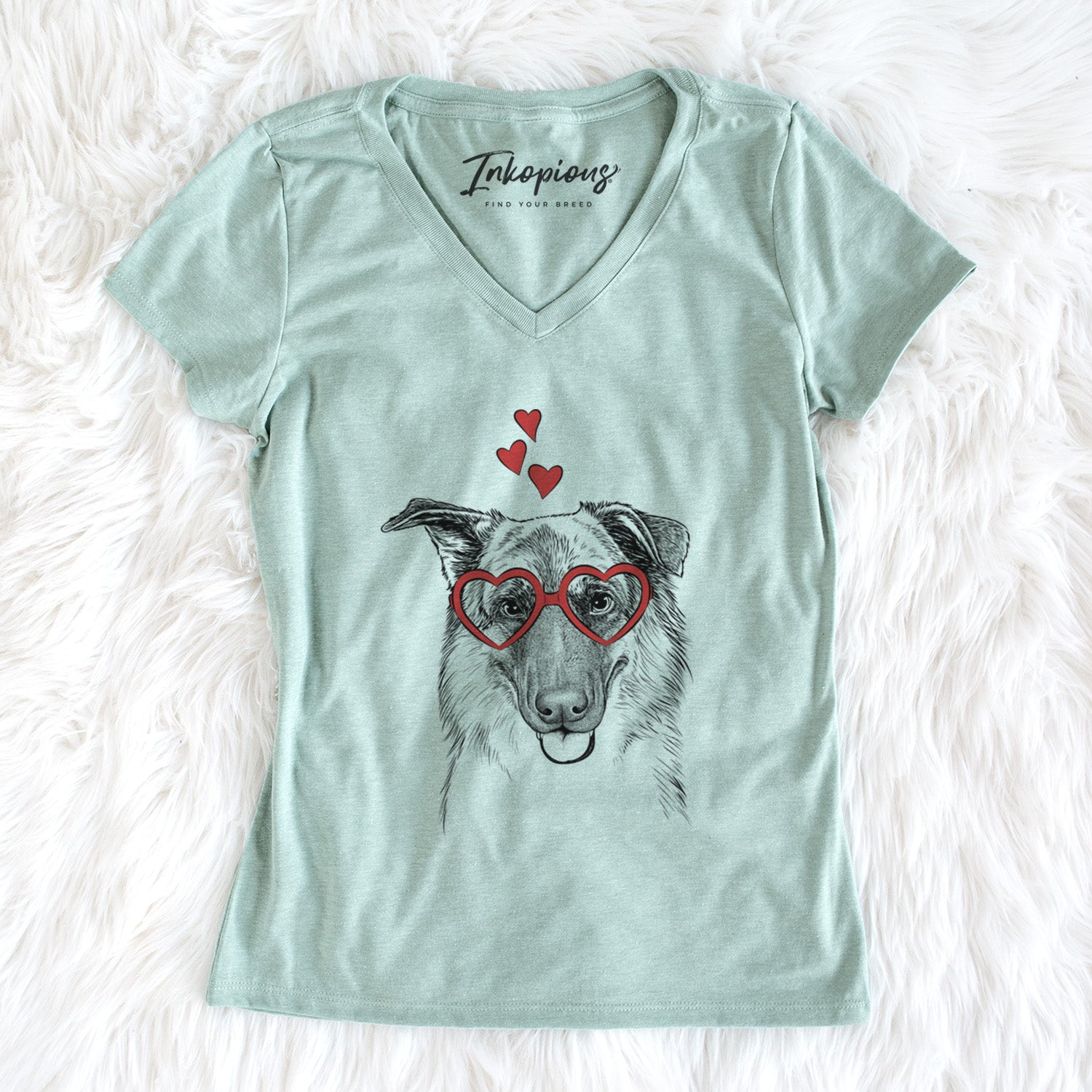 Valentine Henry the German Shepherd - Women's Perfect V-neck Shirt