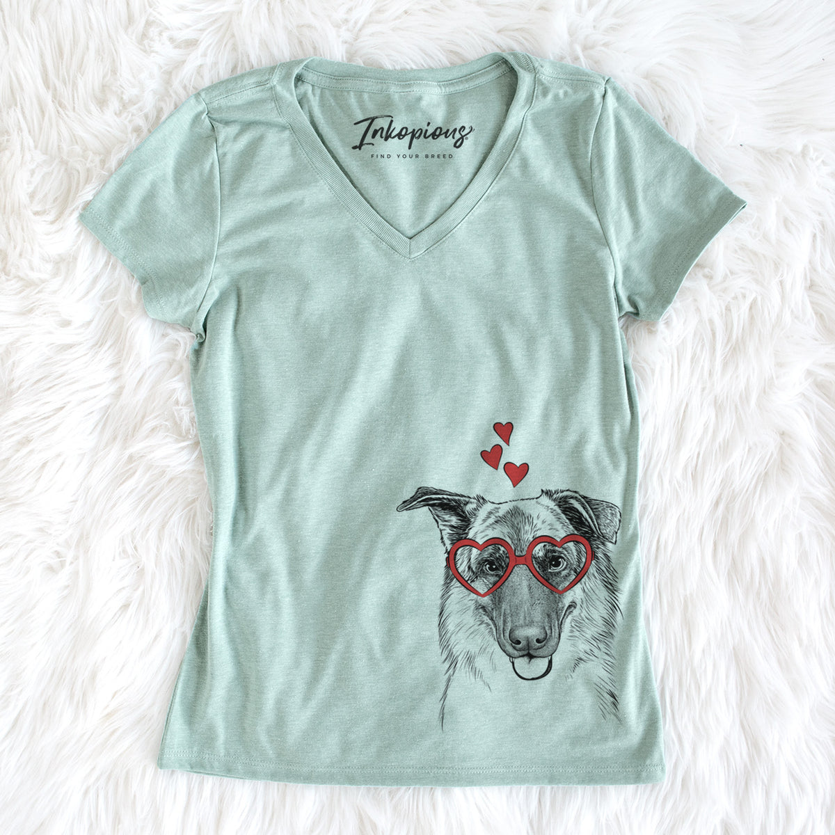 Valentine Henry the German Shepherd - Women&#39;s Perfect V-neck Shirt