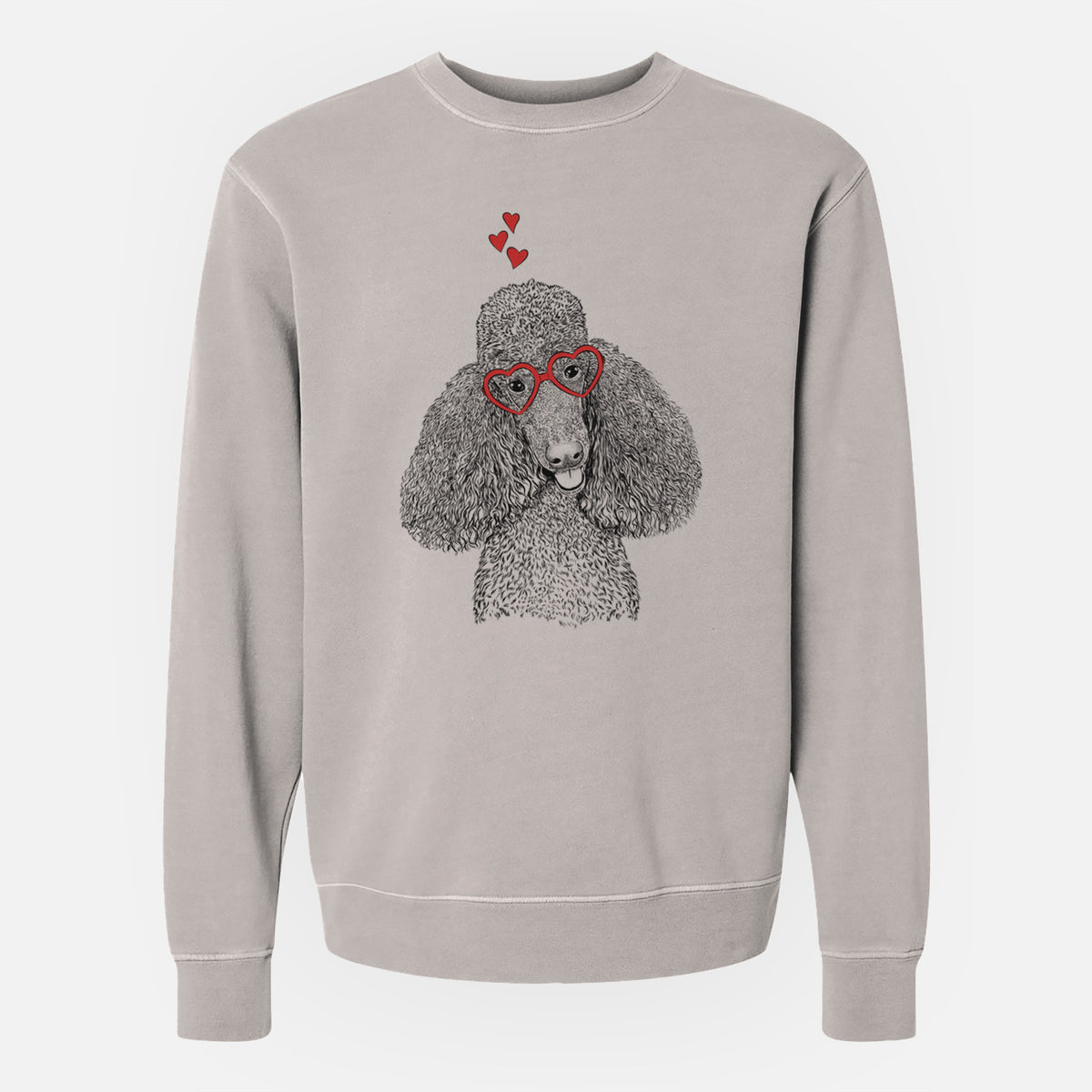 Valentine Henry the Standard Poodle - Unisex Pigment Dyed Crew Sweatshirt
