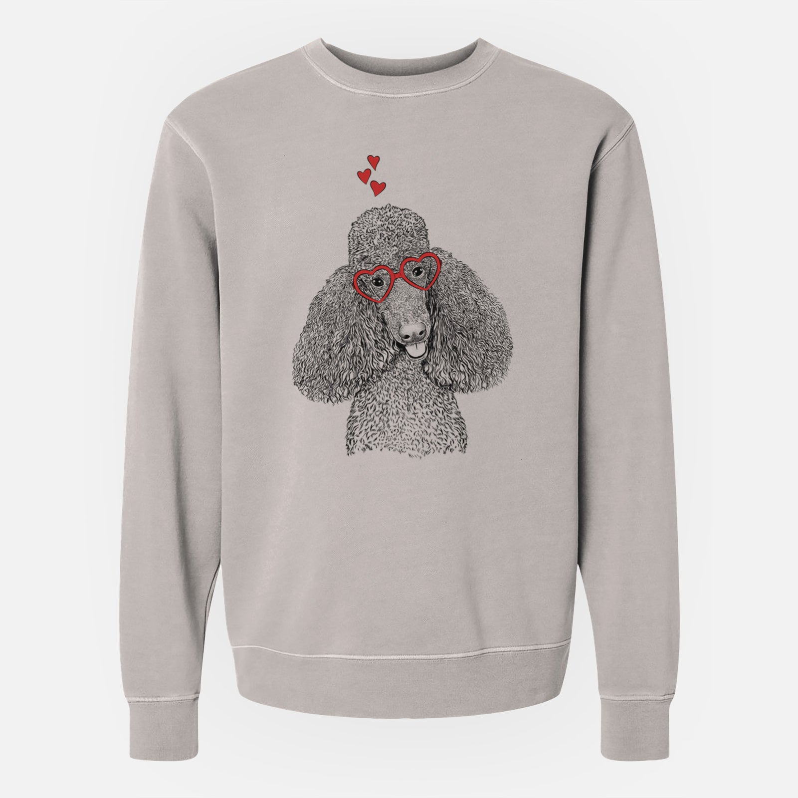 Valentine Henry the Standard Poodle - Unisex Pigment Dyed Crew Sweatshirt