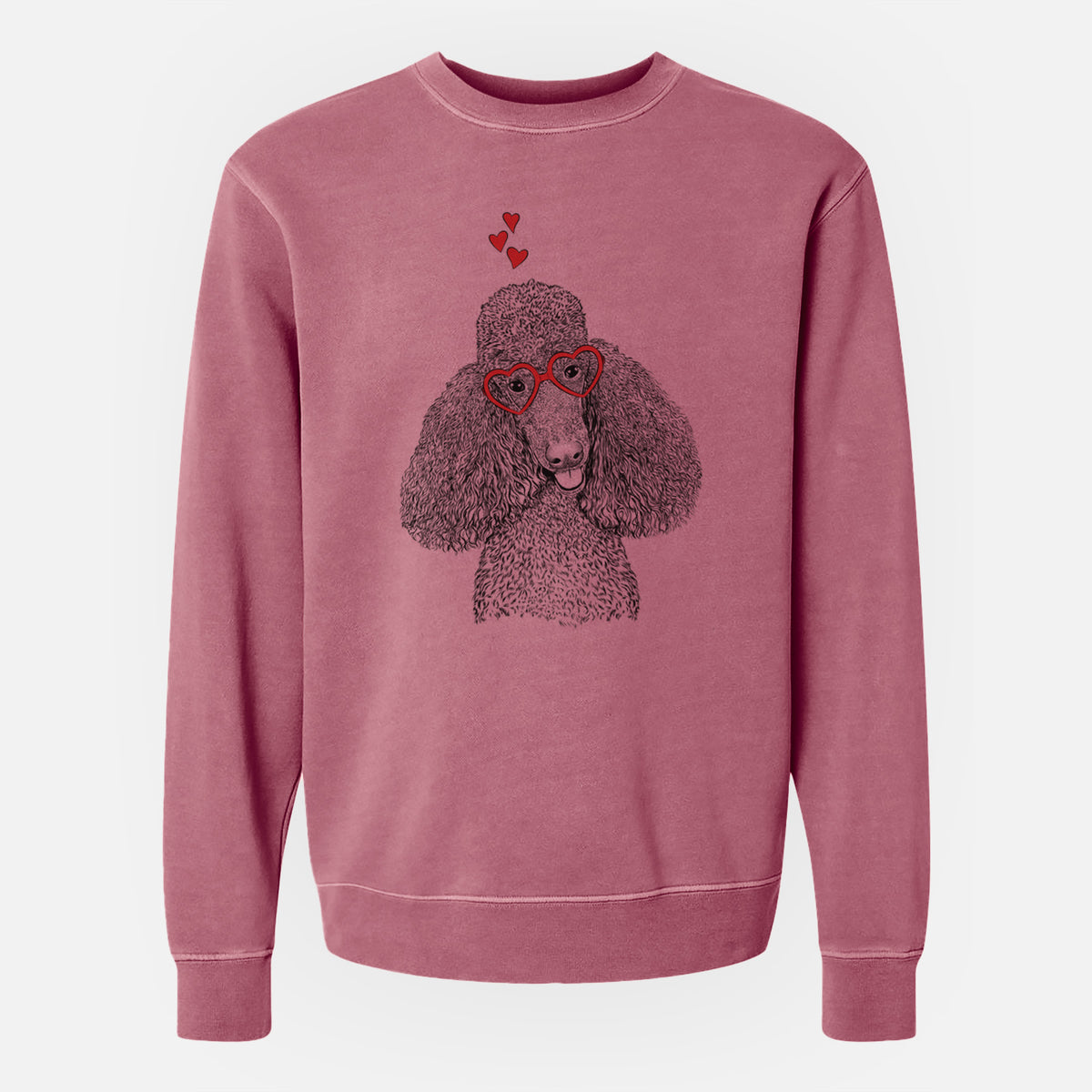 Valentine Henry the Standard Poodle - Unisex Pigment Dyed Crew Sweatshirt