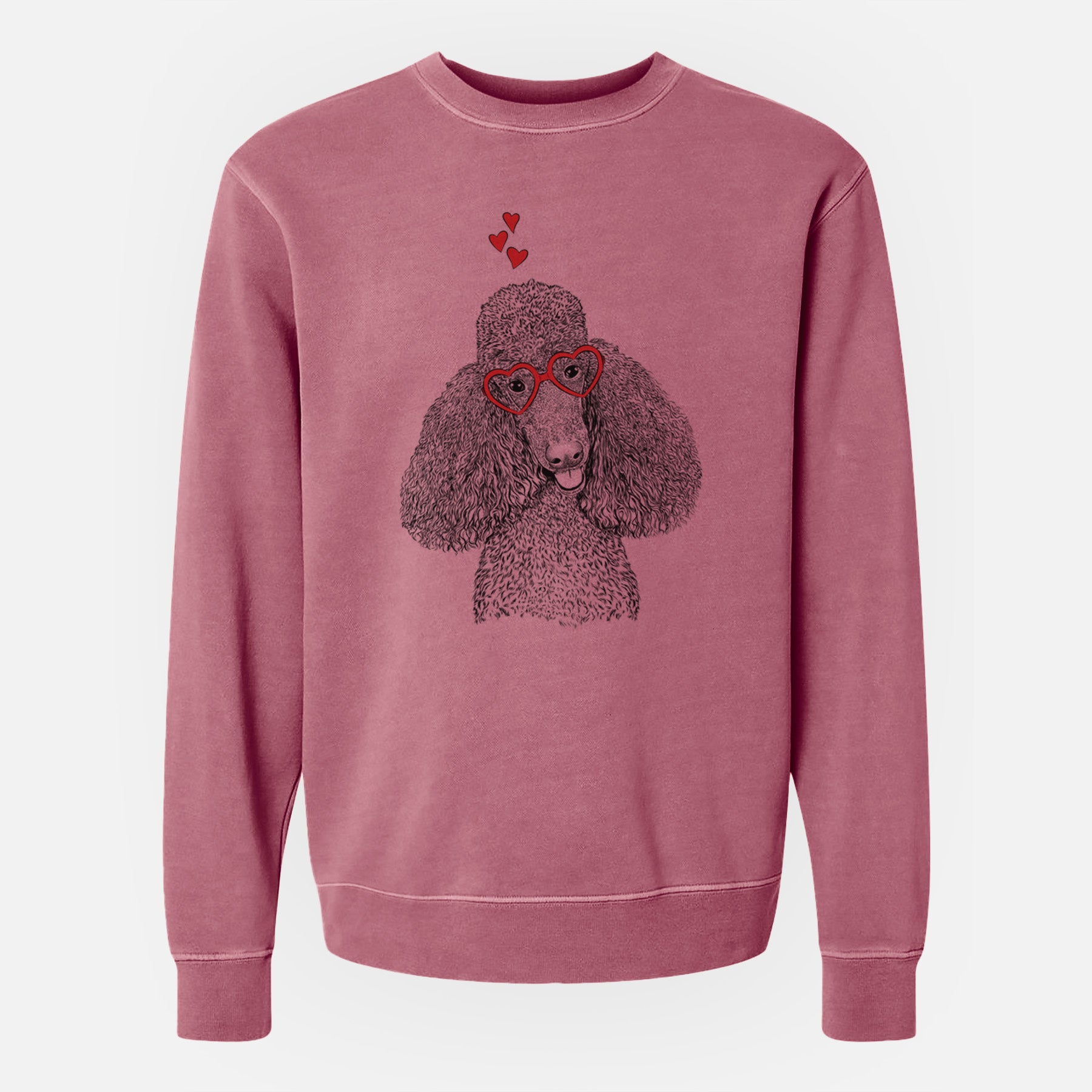 Valentine Henry the Standard Poodle - Unisex Pigment Dyed Crew Sweatshirt