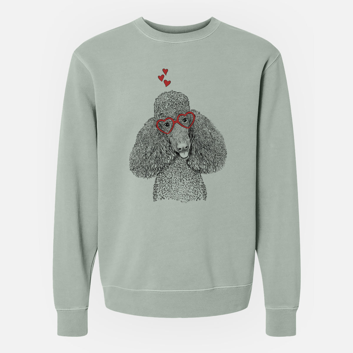 Valentine Henry the Standard Poodle - Unisex Pigment Dyed Crew Sweatshirt