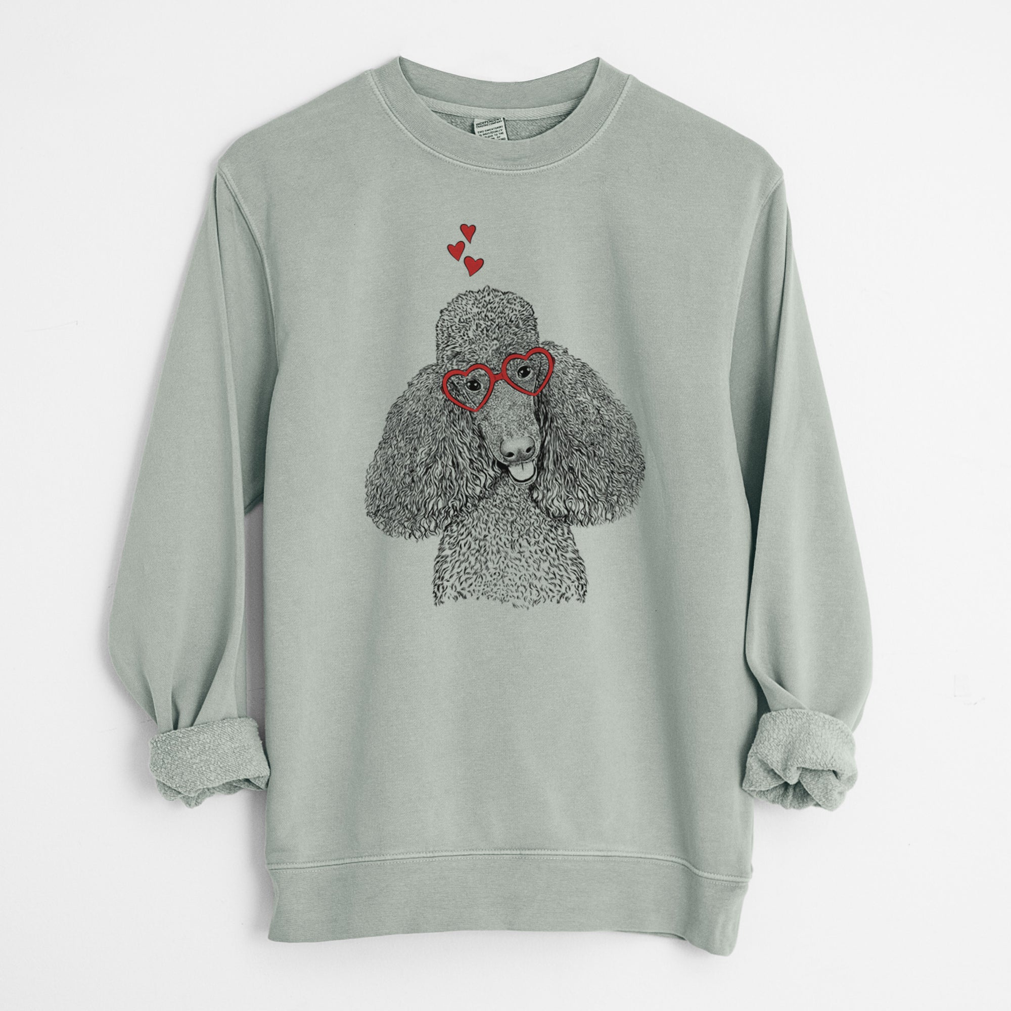 Valentine Henry the Standard Poodle - Unisex Pigment Dyed Crew Sweatshirt