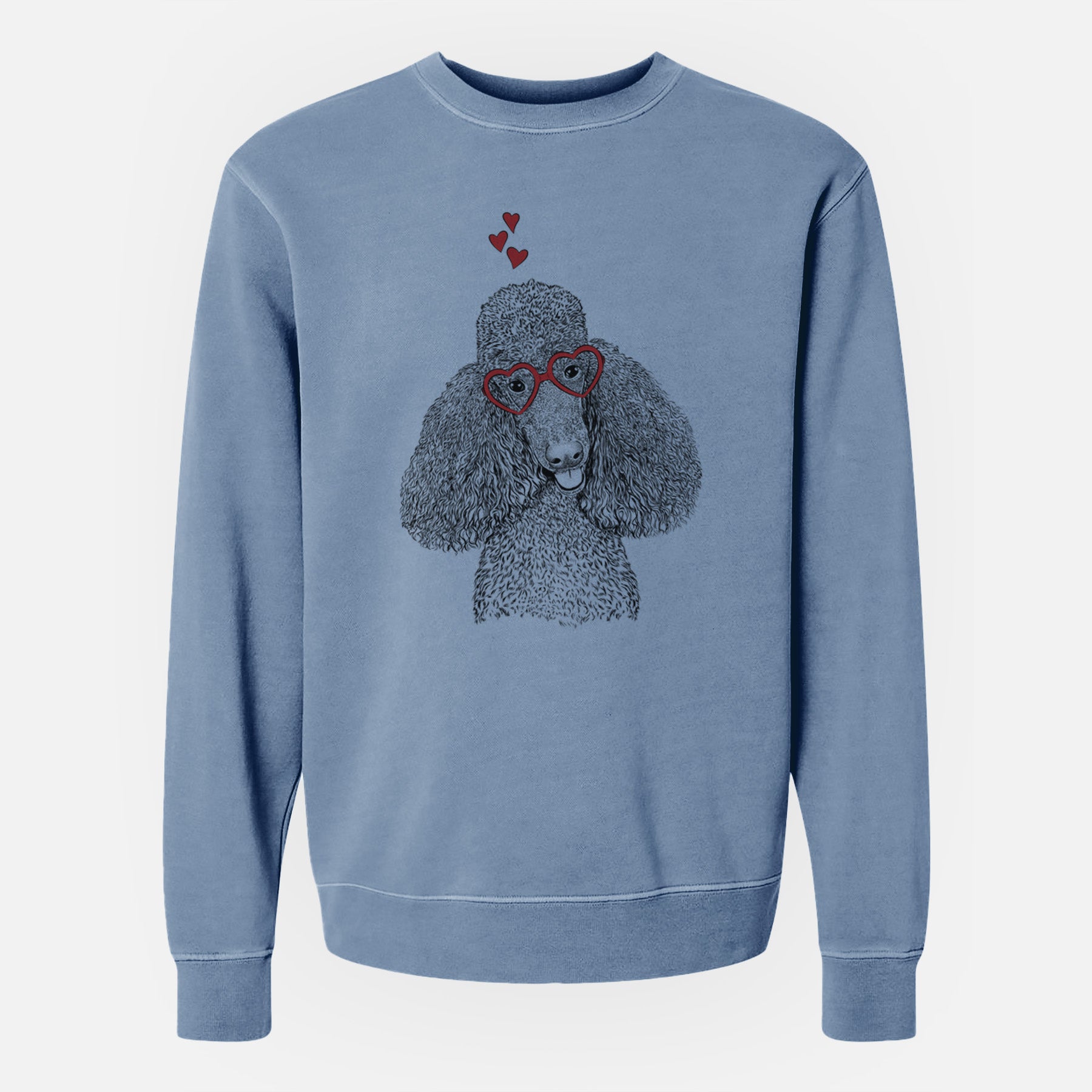 Valentine Henry the Standard Poodle - Unisex Pigment Dyed Crew Sweatshirt