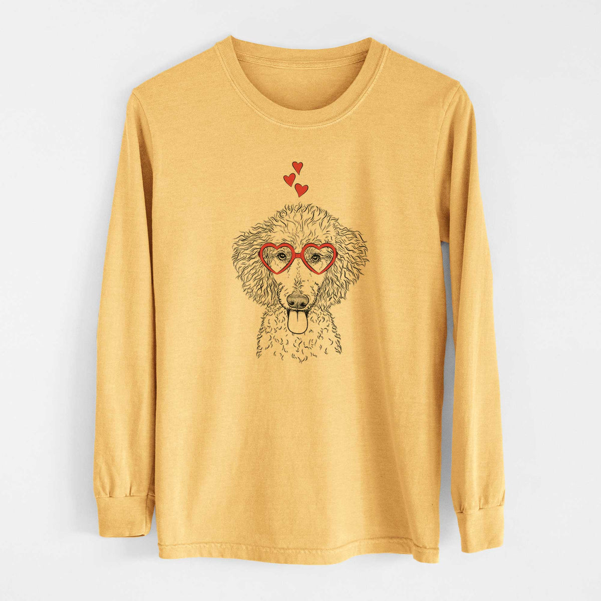 Valentine Henry the White Standard Poodle - Heavyweight 100% Cotton Long Sleeve