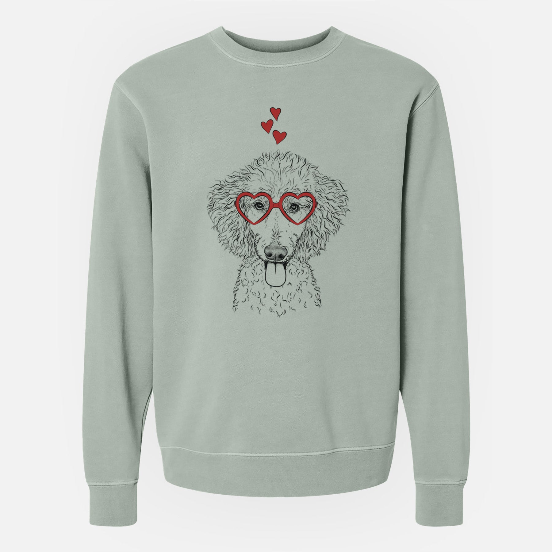 Valentine Henry the White Standard Poodle - Unisex Pigment Dyed Crew Sweatshirt