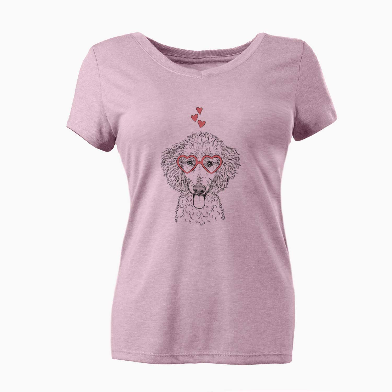 Valentine Henry the White Standard Poodle - Women's V-neck Shirt